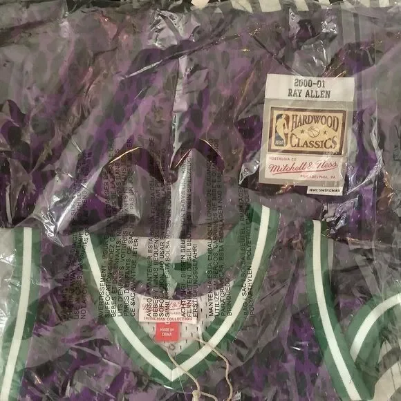 Men's Mitchell & Ness Ray Allen Purple Milwaukee Bucks Hardwood Classics Wildlif